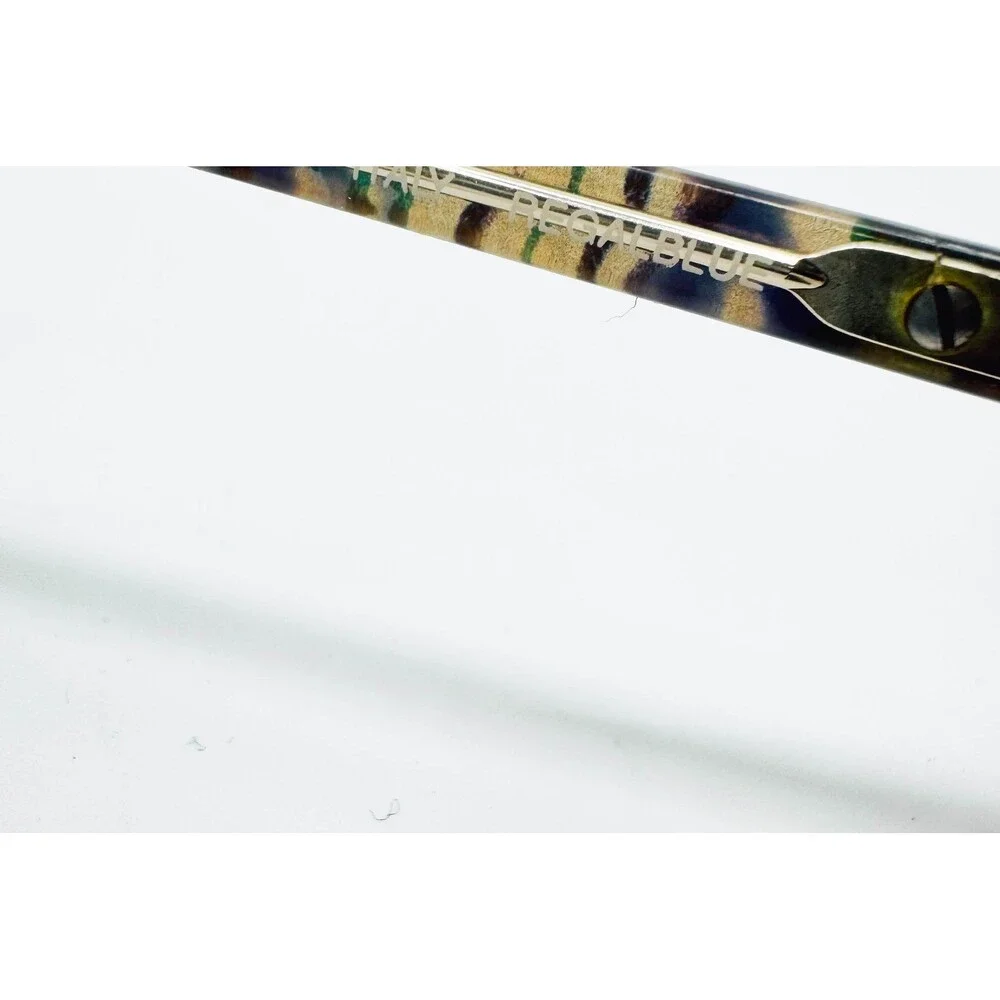 Luxottica Vanessa Eyeglasses Women Yellow Regal Blue Oversized Frame Italy 135